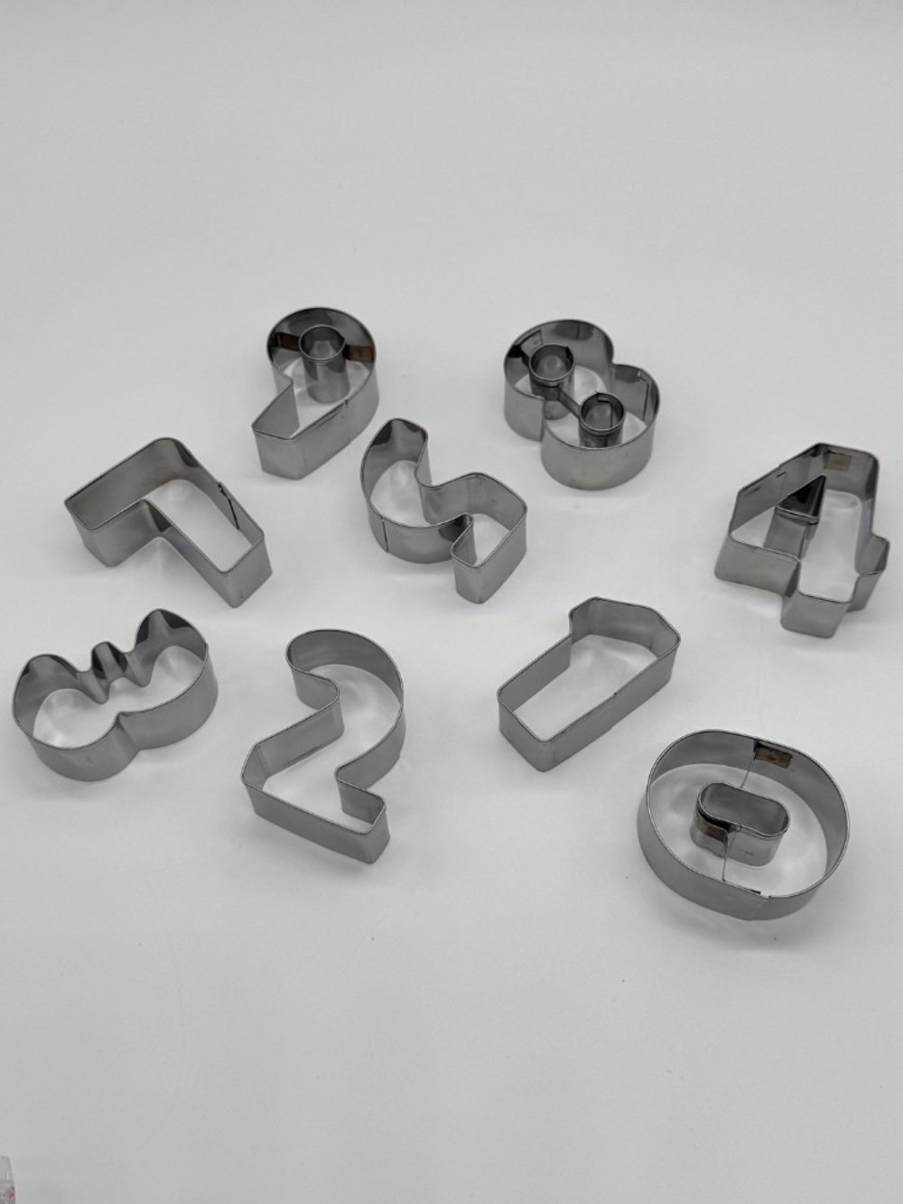 New 9-Piece Stainless Steel Number Cookie Cutters Set Birthdays Cake Decor 0-9